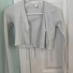 Cropped, white with blueish tint, small